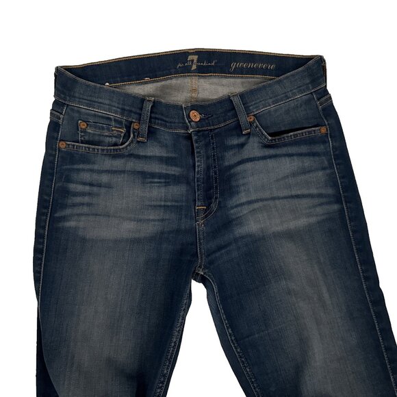 7 For All Mankind Jeans Women's 27 Blue Wash Denim Gwenevere Skinny denim - Picture 4 of 8